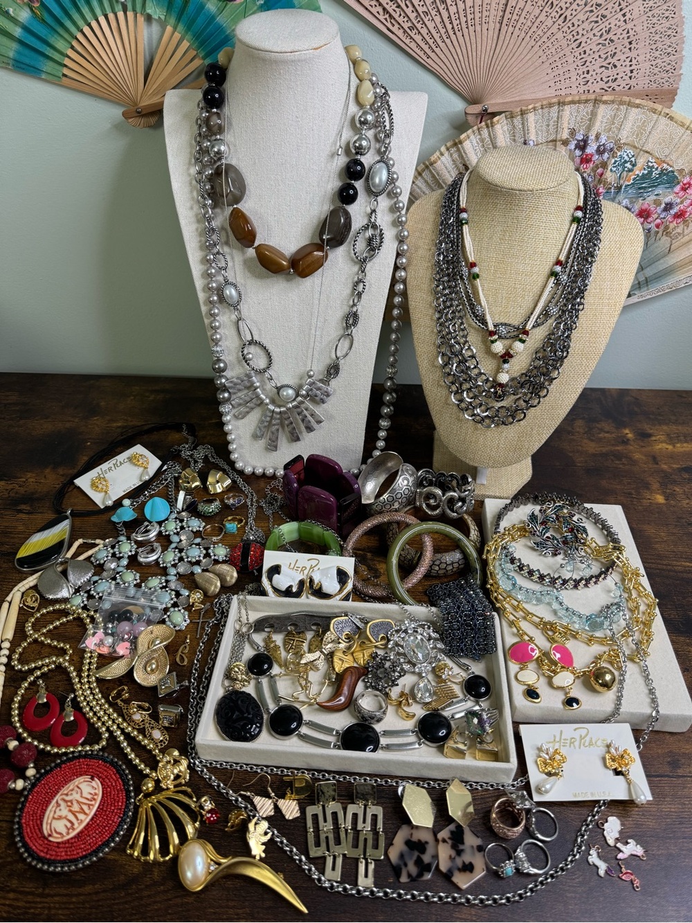 Large Jewelry Lot for Wear and Craft ALL WEARABLE Vintage to Mod